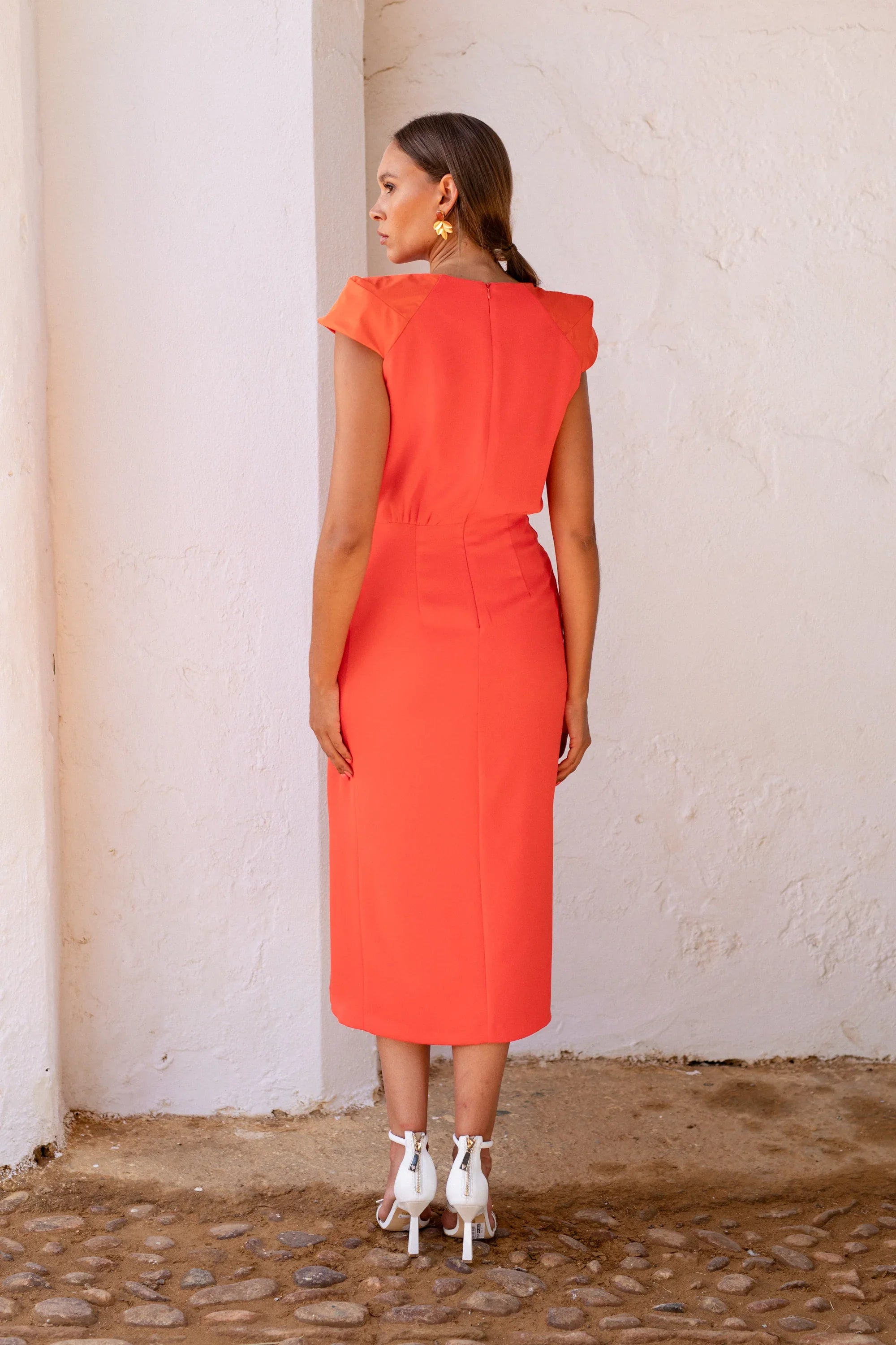 ZAIRE Rust Wedding Guest Dress 36 ZAIRE Rust Wedding Guest Dress 36