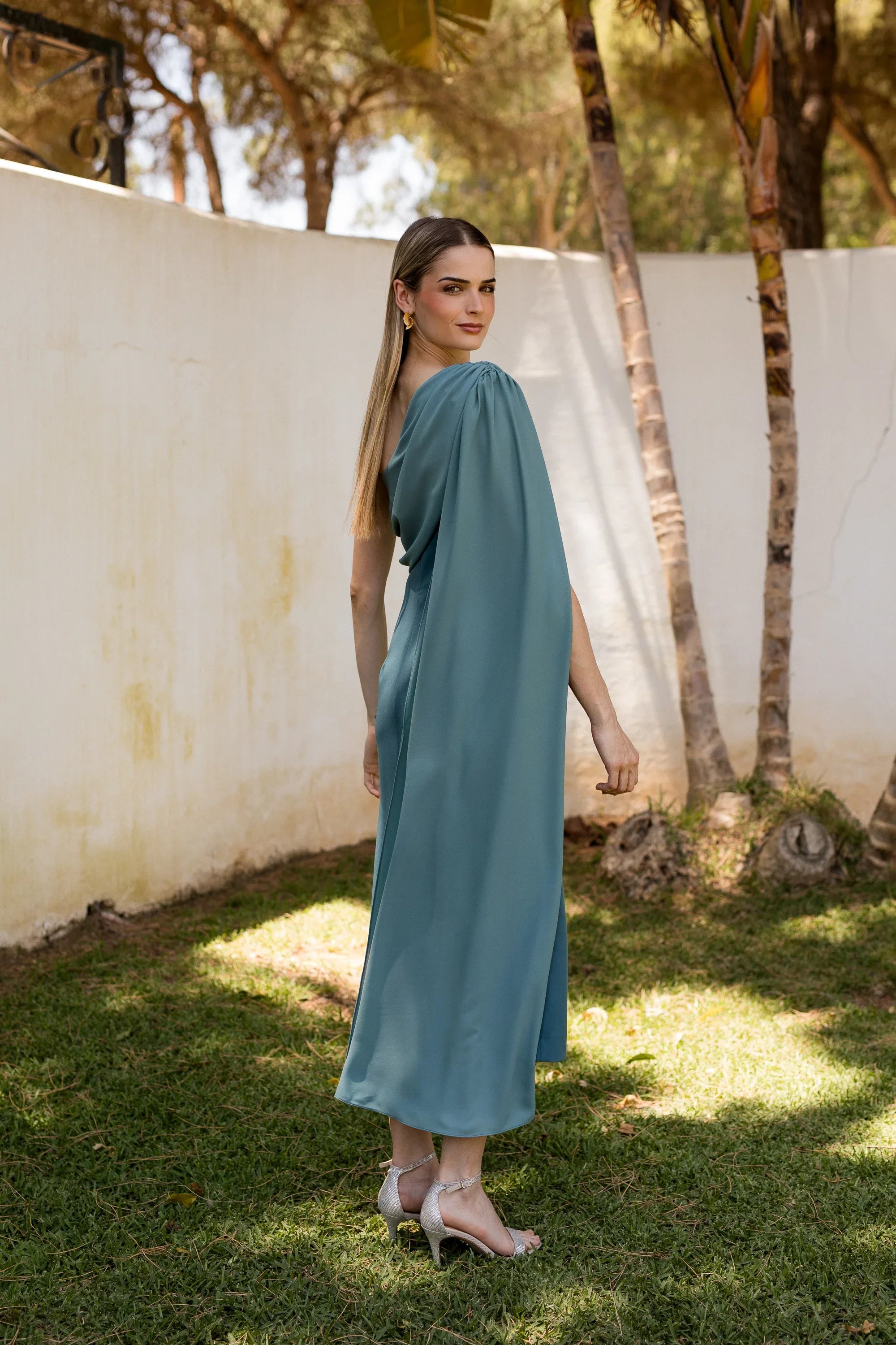 teal dress wedding guest Teal Velvet Midi Dress, Long Sleeve Wedding Guest Dress
