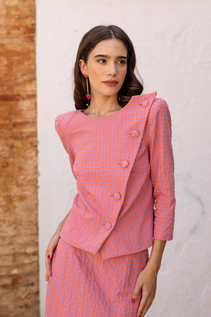 Conjunto de dos piezas de top y falda para eventos 