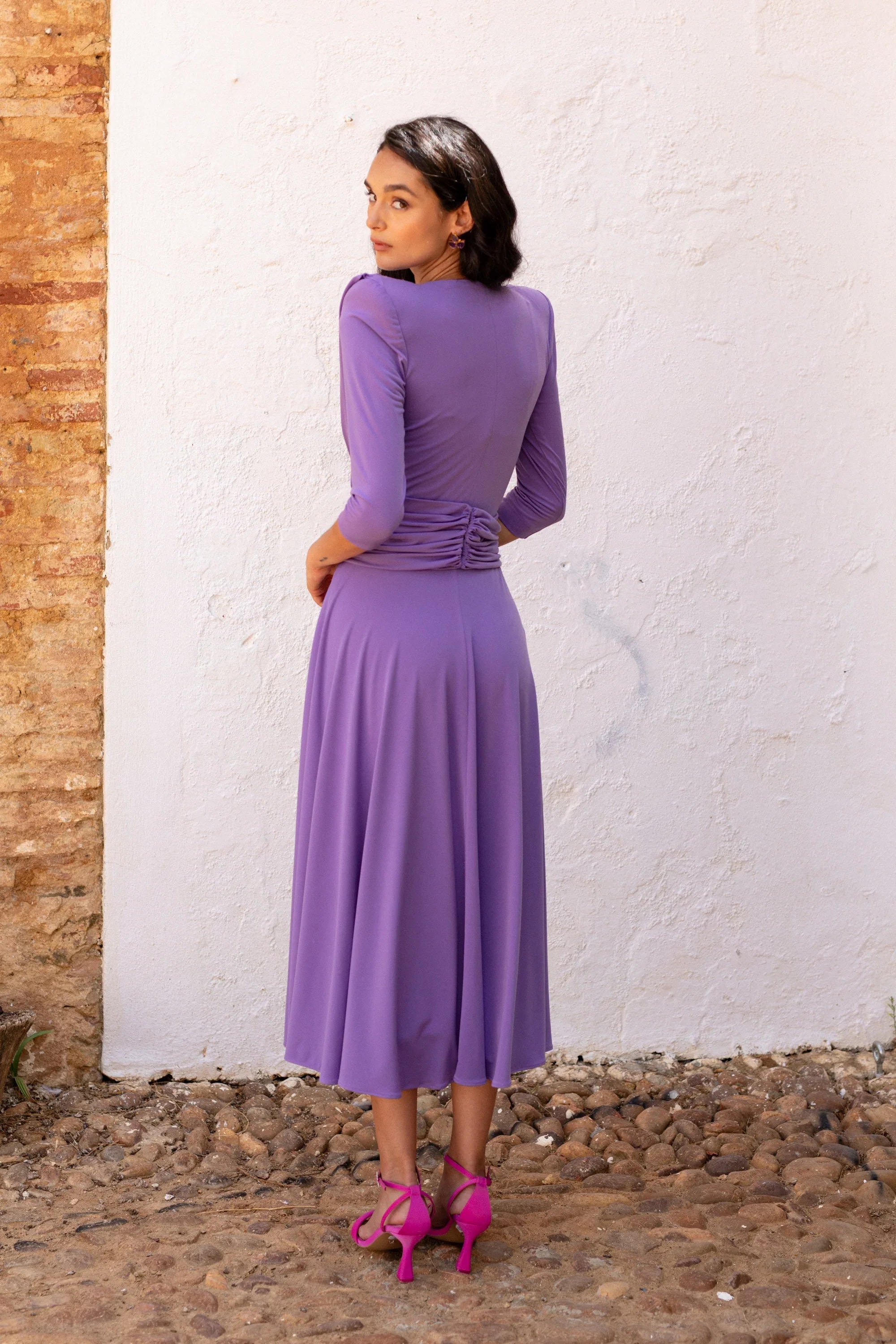 mauve dress wedding guest PERLA Mauve Knit Wedding Guest Dress 42